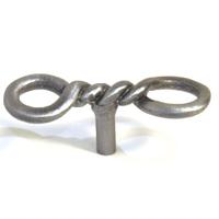Emenee OR297-ABS Premier Collection Twisted Wire Knob 2-7/8 inch x 1 inch in Antique Bright Silver Rope & Pipe Series